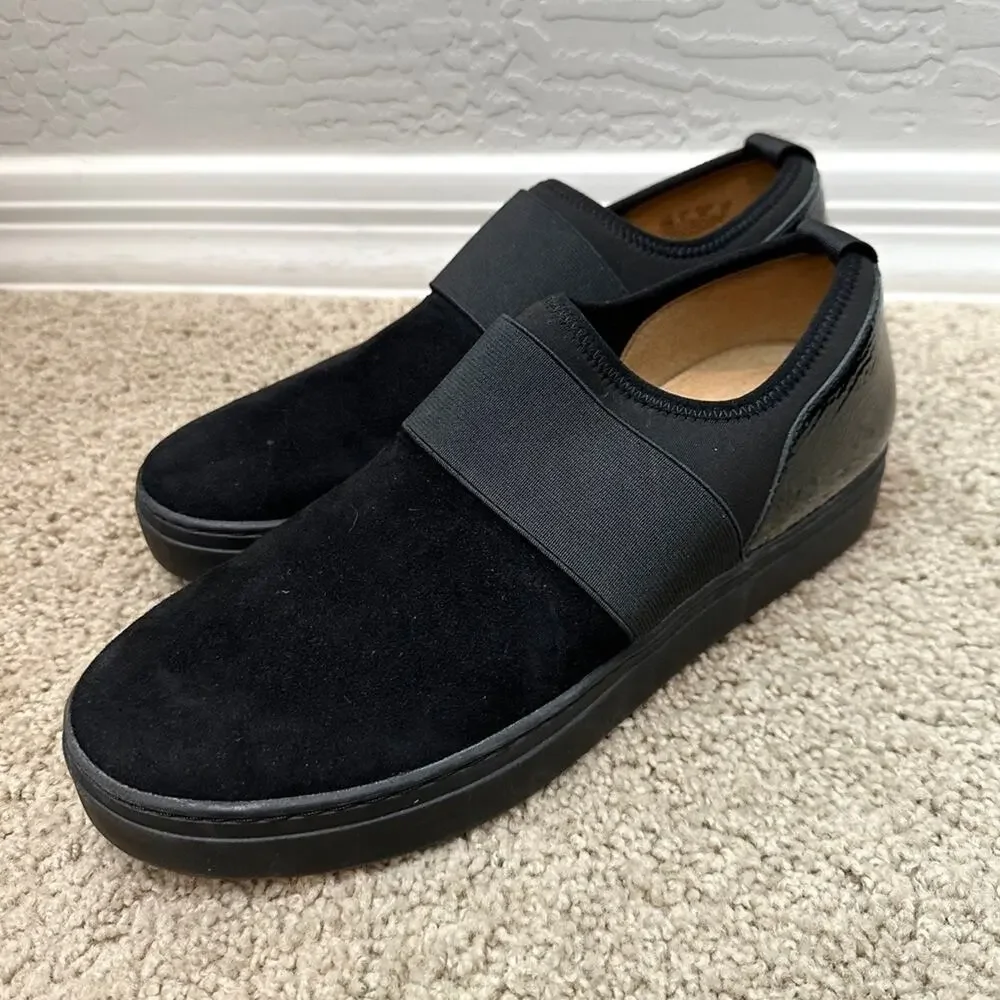 NATURALIZER Cassey Black Slip On Sneakers Suede Comfort Platform Shoes | Size 10
